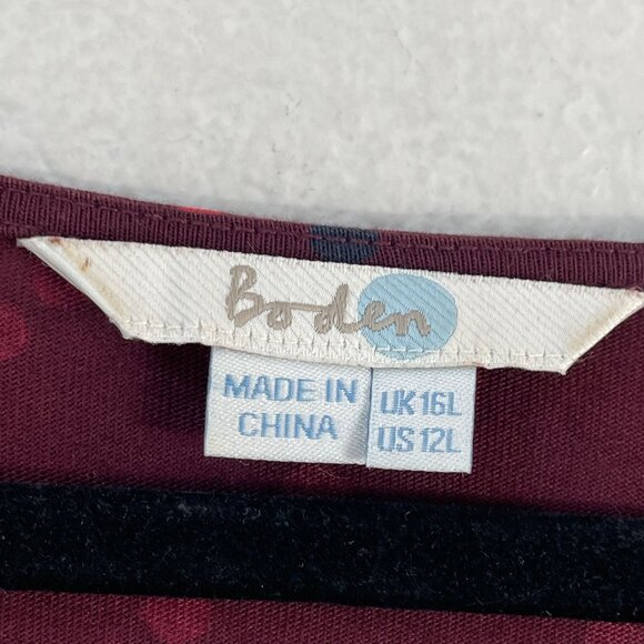 Boden Womens 12L Cressida Faux Wrap Dress 3/4 Sleeve Stretch V Neck Knee Length - Picture 4 of 10